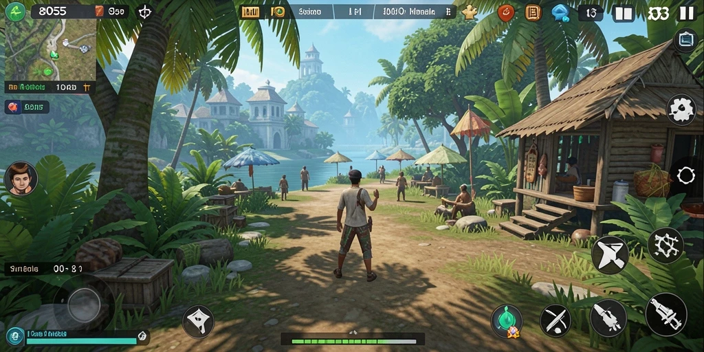 Tampilan gameplay <strong>8055</strong>, menunjukkan aktivitas simulator yang menarik.