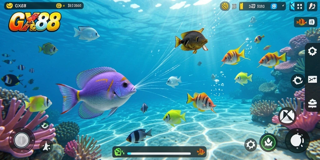 Tampilan menarik dari gameplay Tembak Ikan GX88.