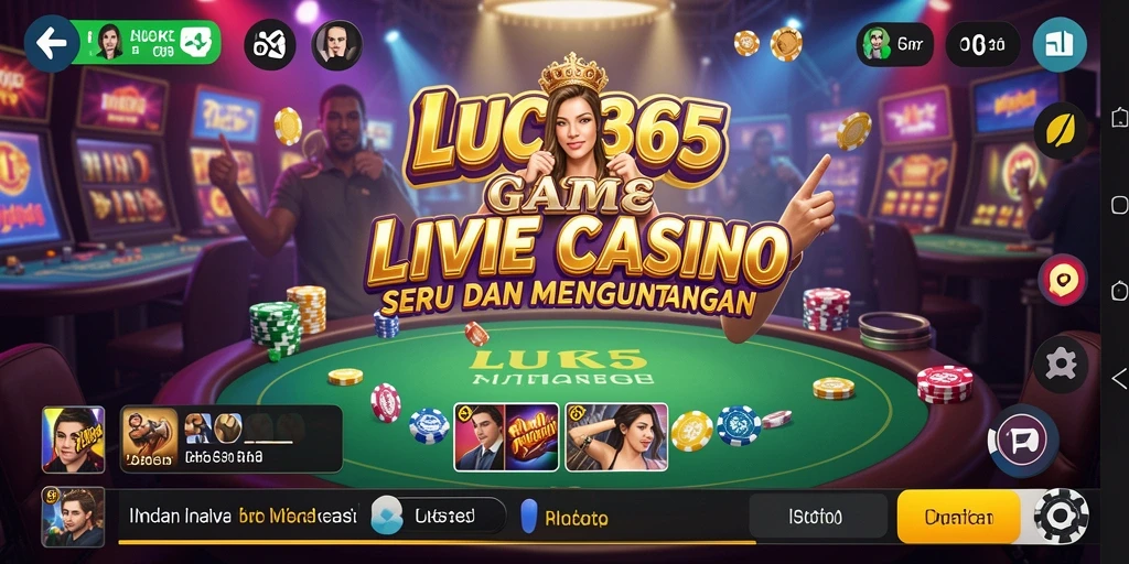 Tampilan gameplay LUCK365 dengan dealer langsung dan pemain lainnya.