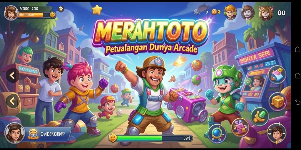 Screenshot menampilkan aksi seru dalam gameplay MERAHTOTO di dunia arcade.