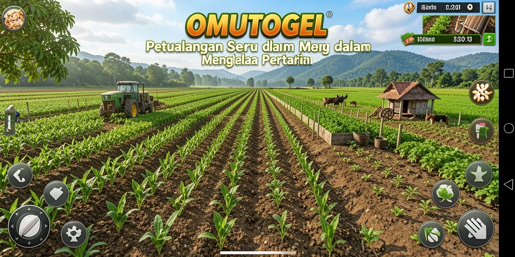 Tampilan gameplay menarik dari OMUTOGEL dengan aktivitas pertanian.