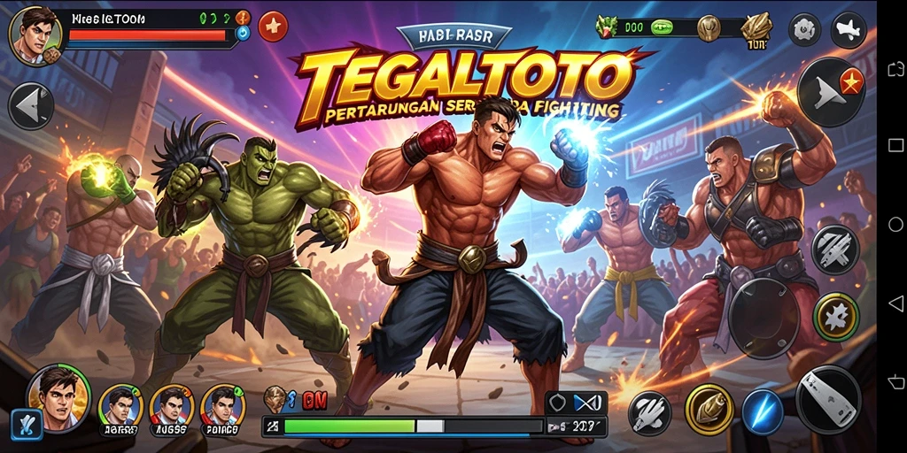 Screenshot gameplay TEGALTOTO menampilkan aksi pertarungan yang mendebarkan.